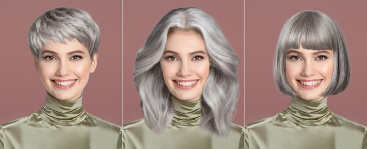 Graues Haar Simulation