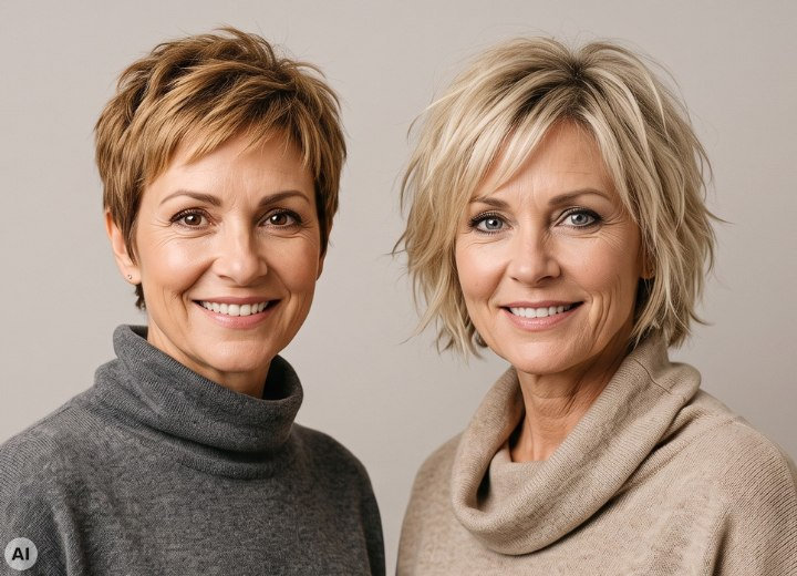 Haar-Styling, um eine reife Frau j&uuml;nger aussehen zu lassen