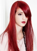 Glattes rotes Haar