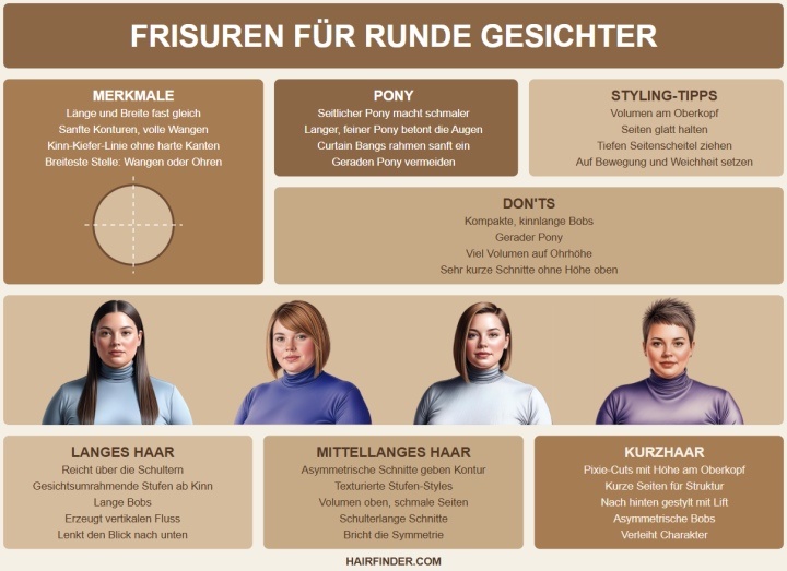 Frisuren f&uuml;r runde Gesichter