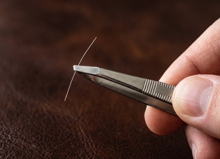 Gezupftes wei&szlig;es Haar