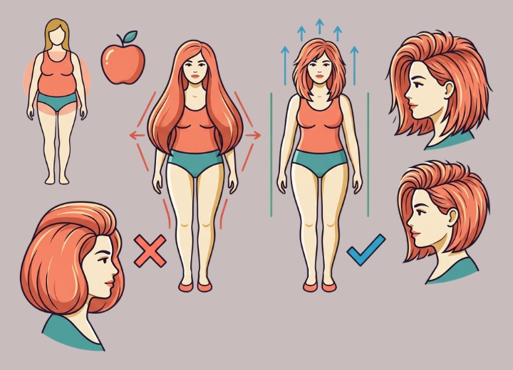 Haare f&uuml;r Plus-Size-Frauen vom Apfel-Typ