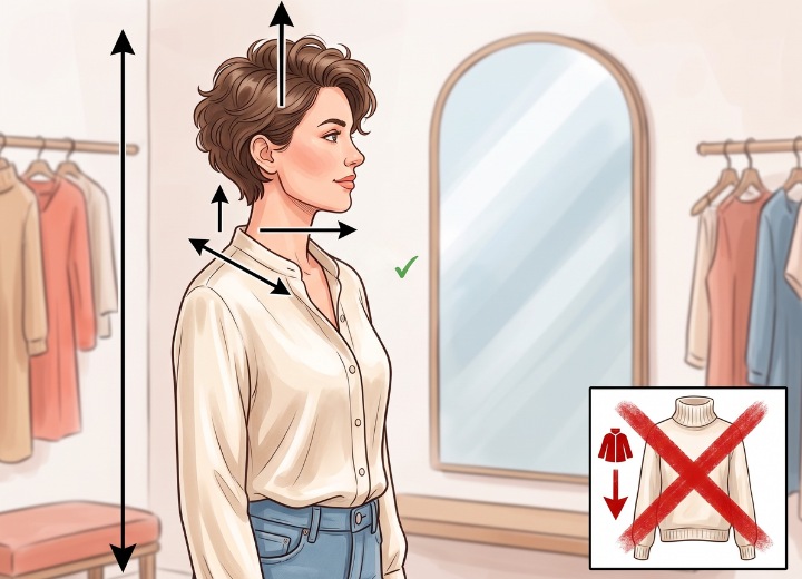 Kurzes Haar mit Volumen und optische Körpergröße einer Frau