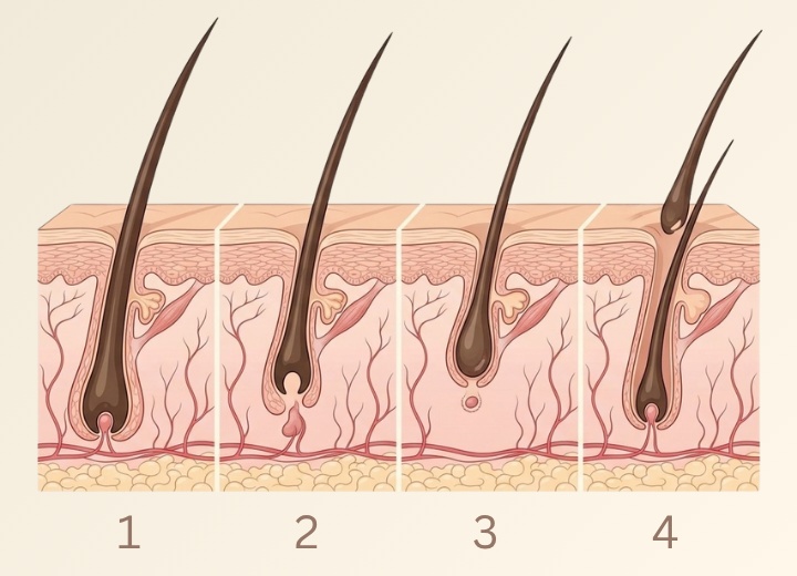 Die 4 Phasen des Haarwachstums