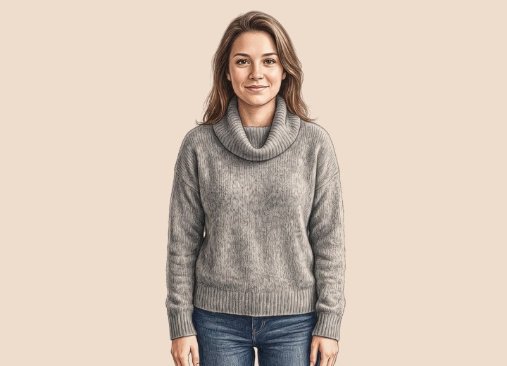 Wasserfallkragen Pullover